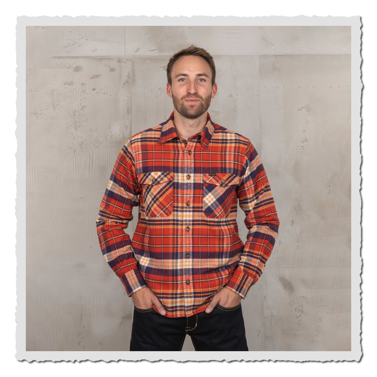 Pike Brothers 1943 CPO Flanellhemd Barrow Red 1943 CPO Shirt Barrow Red – klassisches Flanellhemd im Vintage-Stil